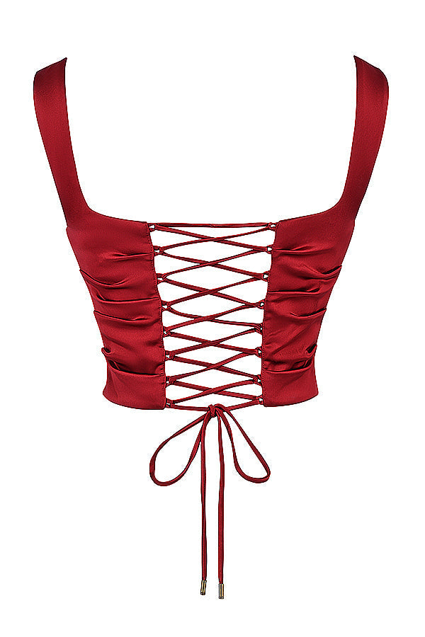 Corsetto e gonna rosso rubino