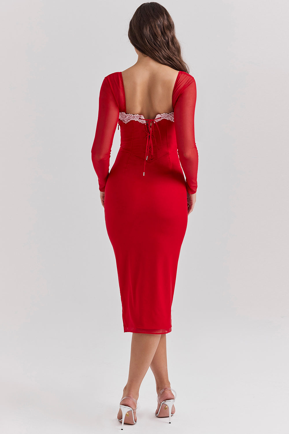 Abito a corsetto rosso intenso