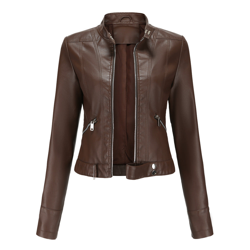 Elegante giacca in pelle da donna