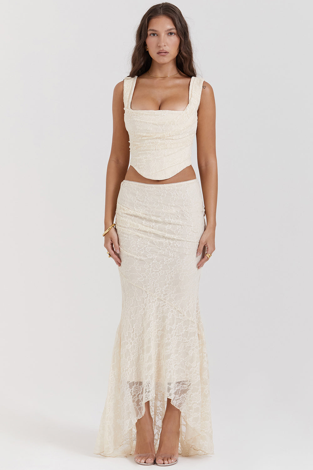 Elegante set strutturato di korset e rok