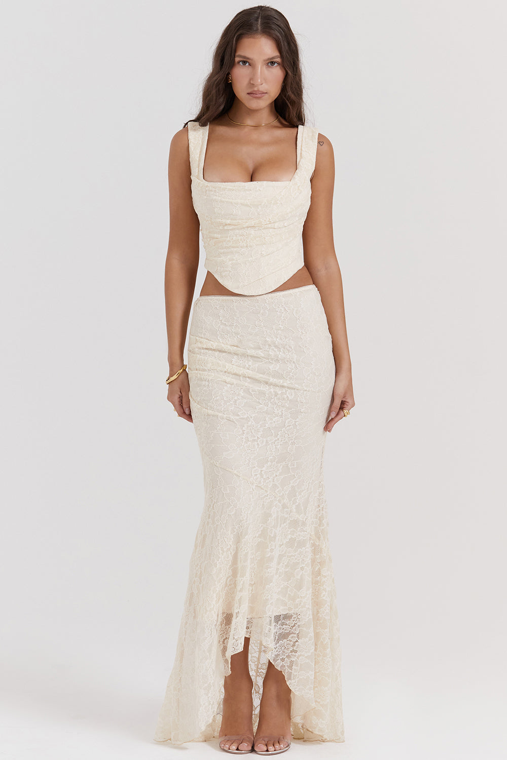 Elegante set strutturato di korset e rok